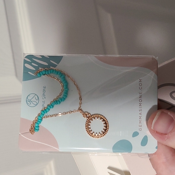 Gemma Simone Turquoise and rose gold necklace - Picture 4 of 4